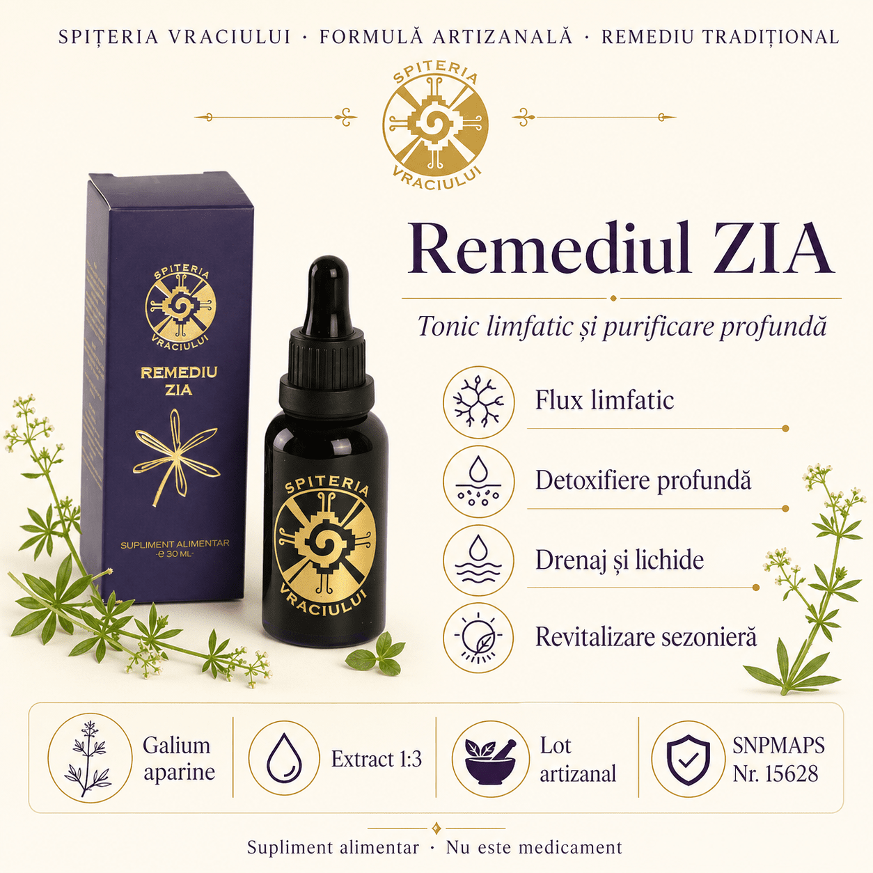 Remediu Natural Tonic Limfatic – ZIA | 30ml - Spiteria Vraciului