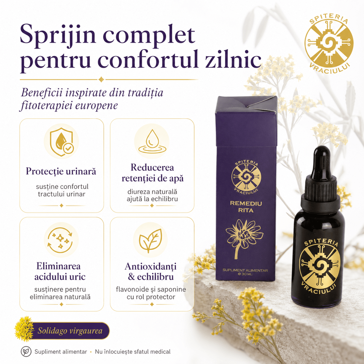 Remediu Natural Infecții Urinare – RITA | 30ml - Spiteria Vraciului
