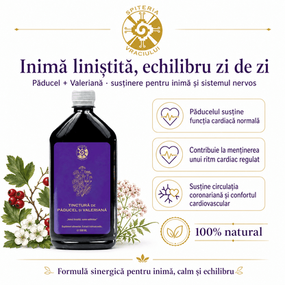 Tinctură de Păducel și Valeriană – Inimă Liniștită și Somn Odihnitor | 500ml - Spiteria Vraciului