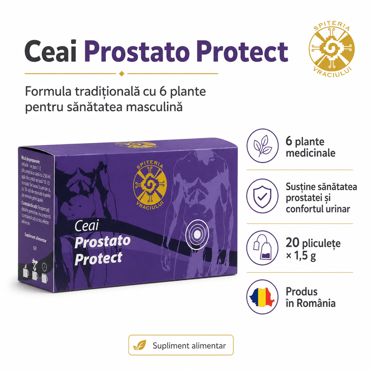 Ceai Natural Prostată – Prostato Protect | Sănătate Urinară Masculină - Spiteria Vraciului