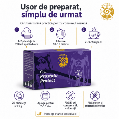 Ceai Natural Prostată – Prostato Protect | Sănătate Urinară Masculină - Spiteria Vraciului