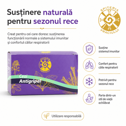Ceai Antigripal Natural – Remediu Tradițional pentru Răceală și Gripă - Spiteria Vraciului