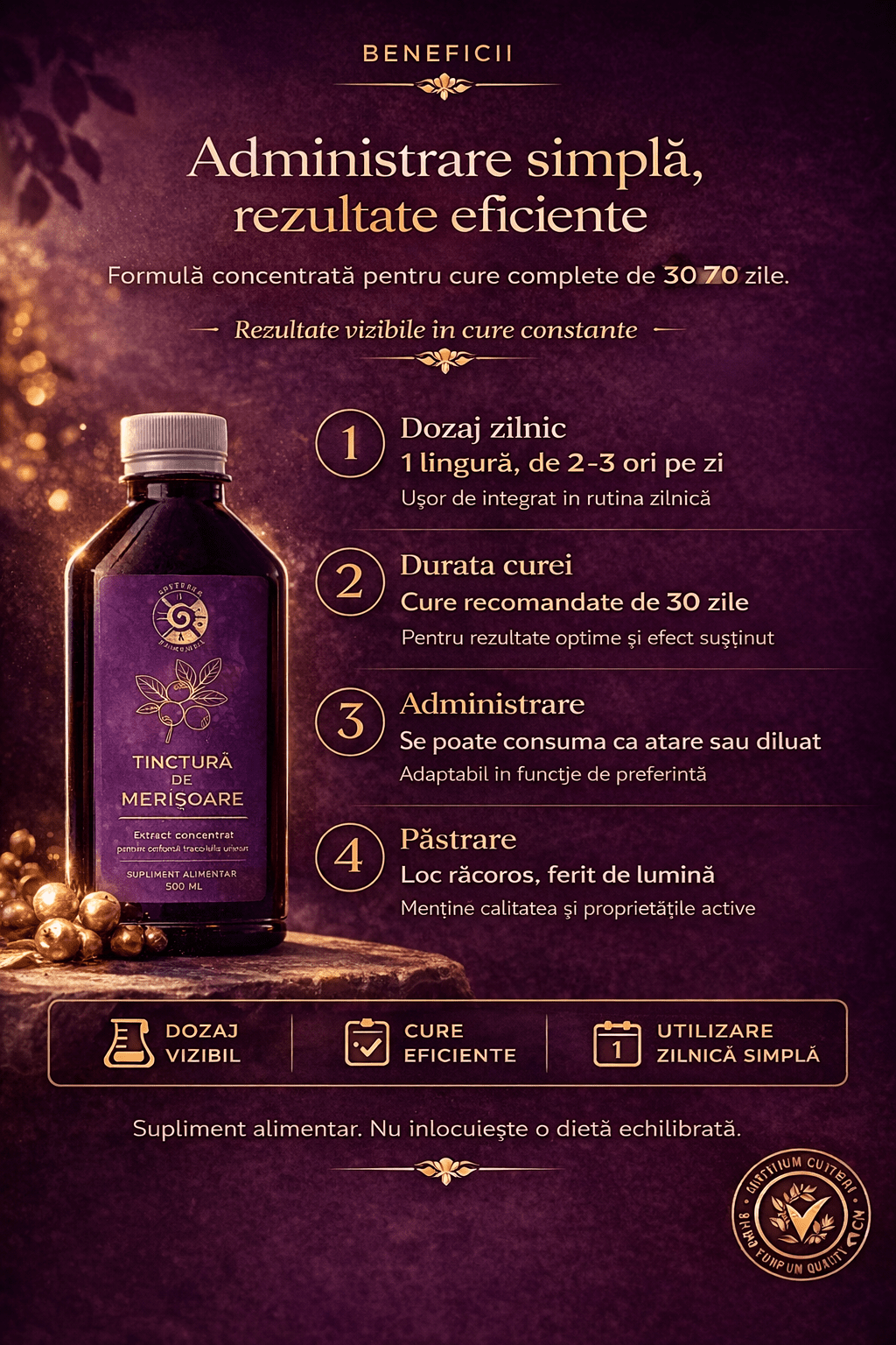 Leac Bătrânesc pentru Tract Urinar – Tinctură de Merișoare | 500ml